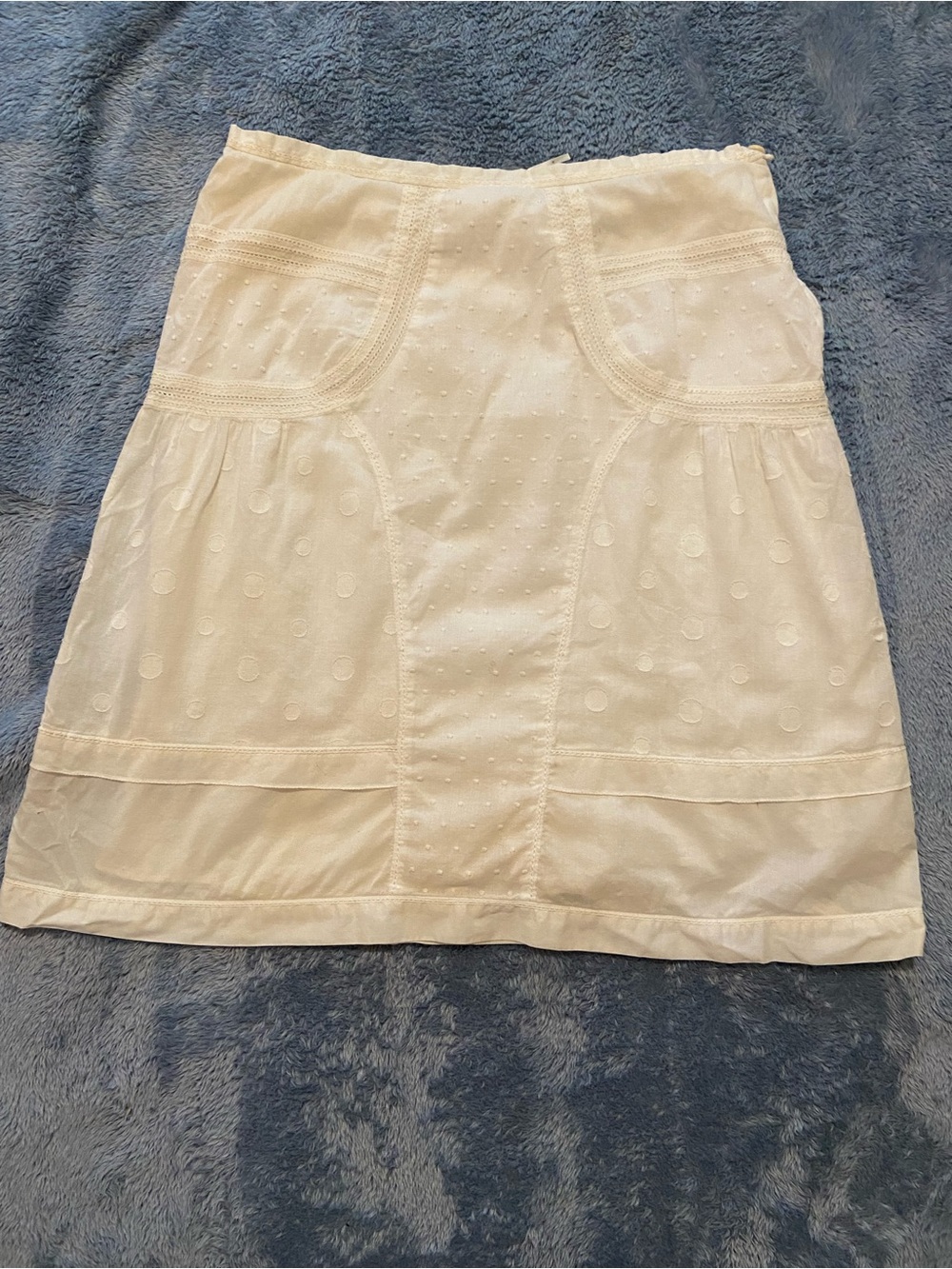 Max Studio Cream Eyelet Mini Skirt